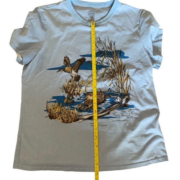 TORY BURCH Duck's Pond T-shirt In Blue Dream size Small S - Picture 6 of 9